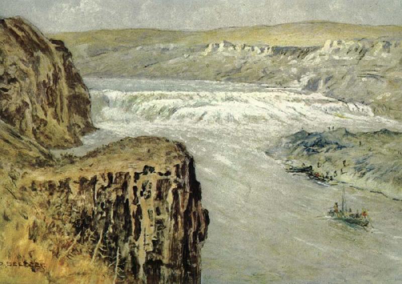 unknow artist Lewis and Clark at the Great falls of the missouri oil painting image